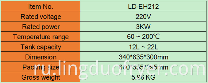 Electric Fryer Product Details